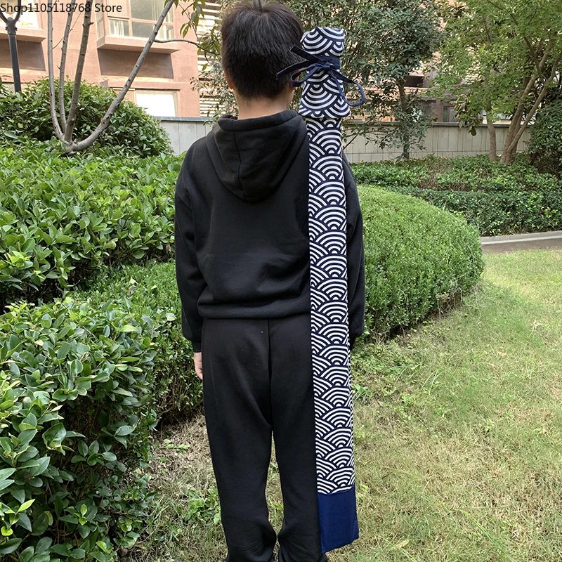 Kendo Sword Bag Bamboe messentas Japanse Aikido Iaido draagtas met riem Houd 2-zwaard katoen