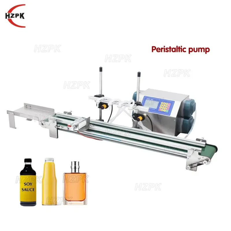 2026 CE HZPK Automatic Oil 4 Nozzle Desktop Peristaltic Pump Filling Machine Liquid Bottle 100 ml