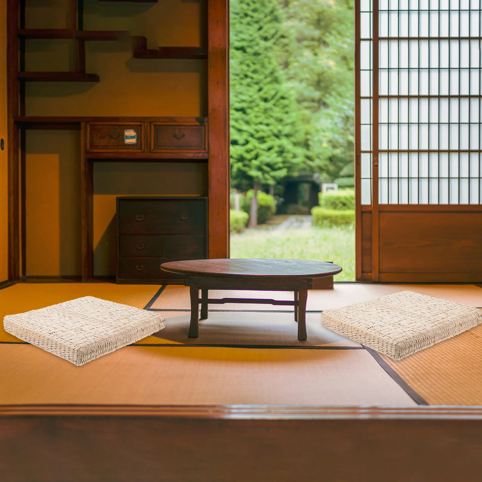 

1Pcs Handwoven Seat Floor Pad Natural Straw Meditation Cushion for Yoga Tatami Ground Sitting Comfortable Long-Lasting