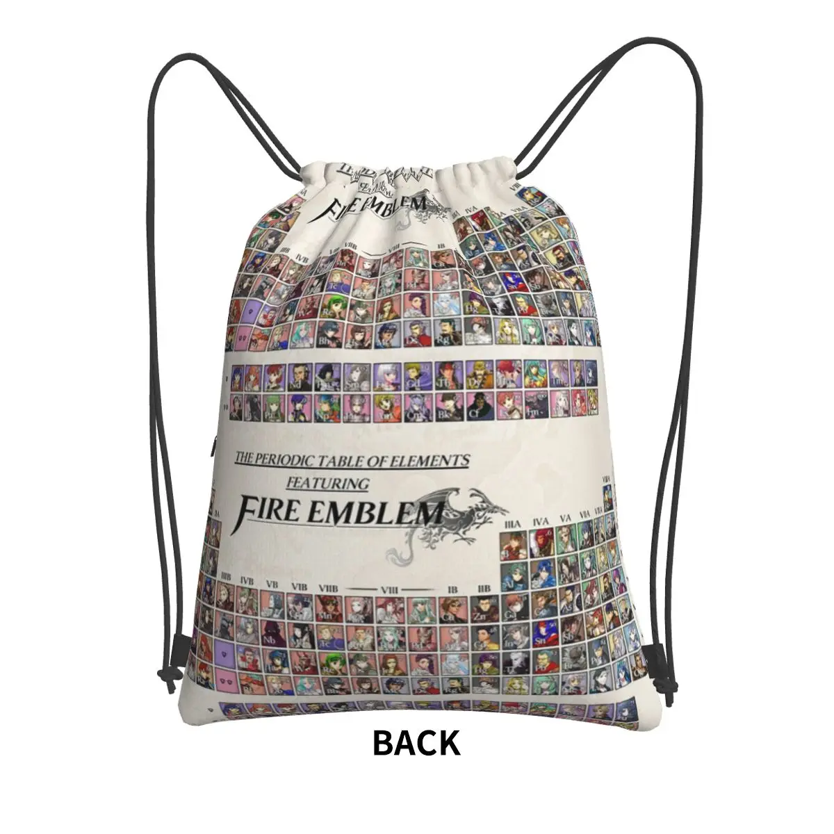 Periodic Table Fire Emblem Backpacks Portable Drawstring Bags Sports Bag Book Bags for Travel School