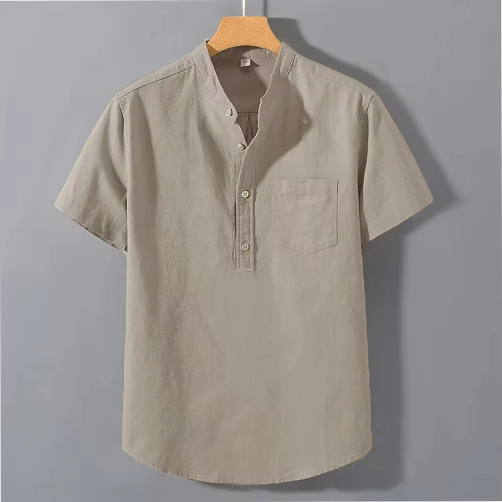 Men's summer short-sleeved solid color T-shirt shirt simple and comfortable style all-match