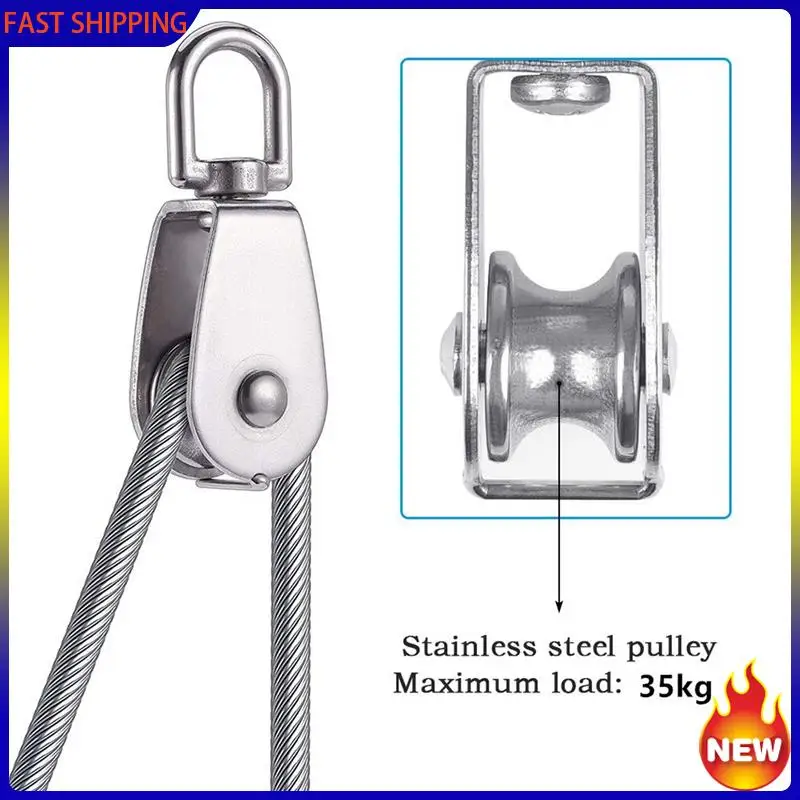 

Especial 24PCS Single Pulley Block M15 Stainless Steel Small Pulley Roller For Rope Cord In Outdoor 360°Swivel Silver Pulley