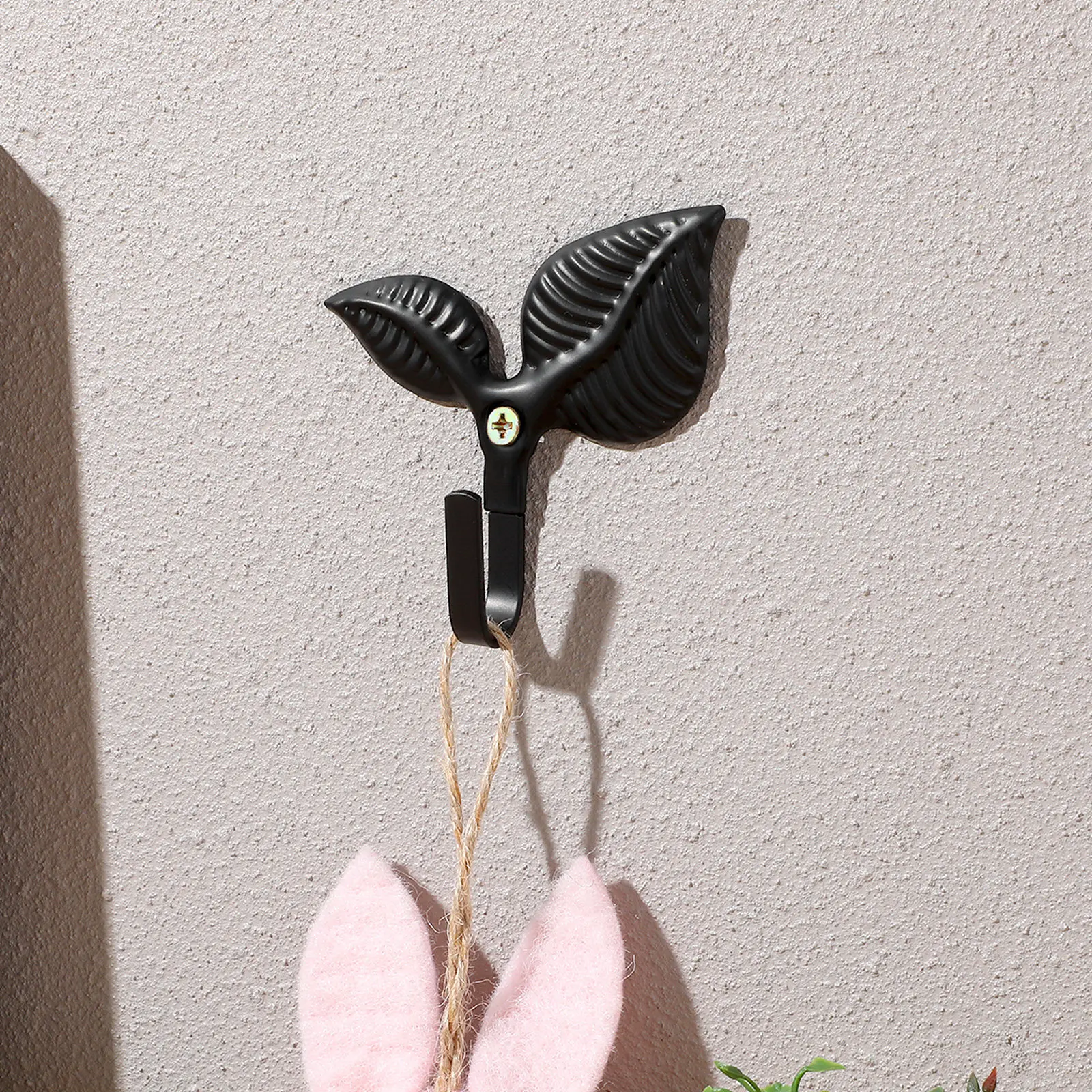 4Pcs Wall Mounted Leaf Hook Drapery Curtain Tieback Hold Back Hooks For Hanging Coats Clothes Hats Hanger Wall Hanging Racks