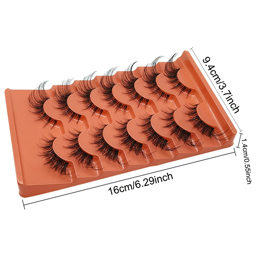 7 أزواج من الرموش الصناعية ذات العين المانجو الرقيقة 8D تمديد الرموش بأكملها بشكل طبيعي، مما يضيف الإشعال إلى العينين