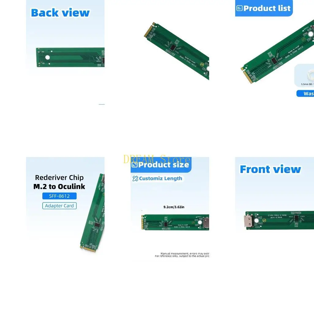 M.2 to Oculink Extension Card for Graphics Card M.2 to SFF8612 Adapter PCIE5.0 Card for for 14+/16+ 2024 2025 Best Sale