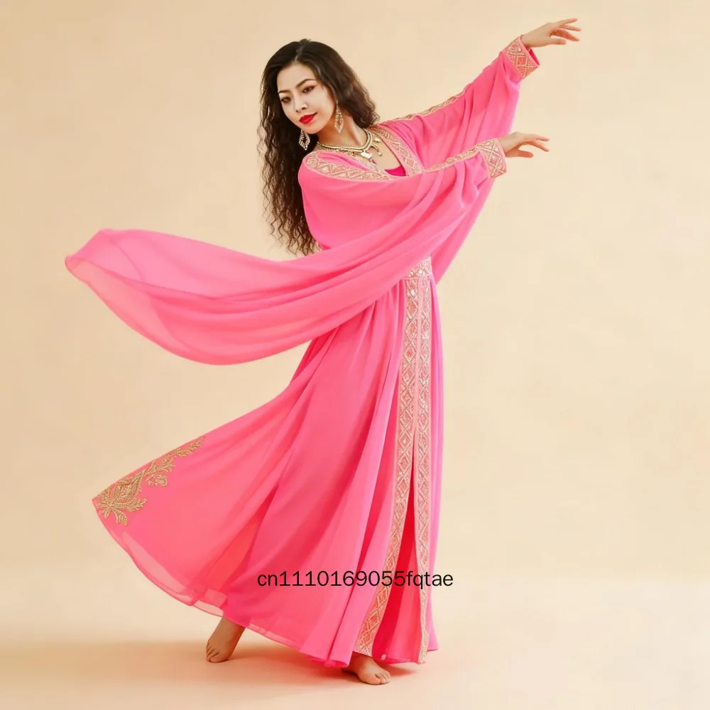 2026 Funkelndes Pailletten-Dabke-Bauchtanzkostüm für Damen, orientalisches Volkstanz-Outfit, Bühnenkostüm für Gruppenwettbewerbe und Auftritte – Detail 4