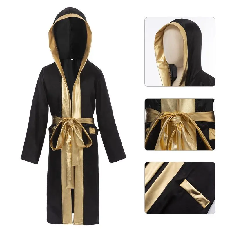

loween Children's Boxing Training Cetition Fighting Costume Fighter Robe King Role-plang Cos Stage Performance Clothes