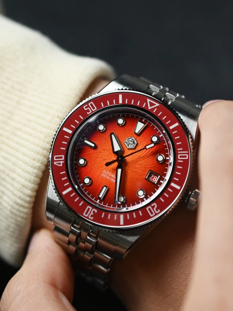 

San Martin 37.5mm 40m 9015 Enamel Vortex JianZhan Dial Men Diving Watch Automatic BGW-X1 Sapphire 20Bar Luxury SN0148G(X)-1