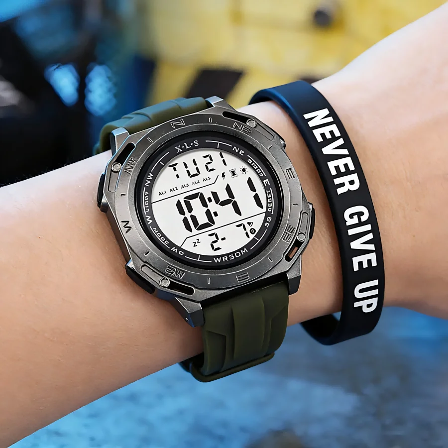 Electronic Sports Watch for Men Children Teen Luminous Waterproof Digital Wristwatch Stopwatch Date Alarm Clock Silicone Strap