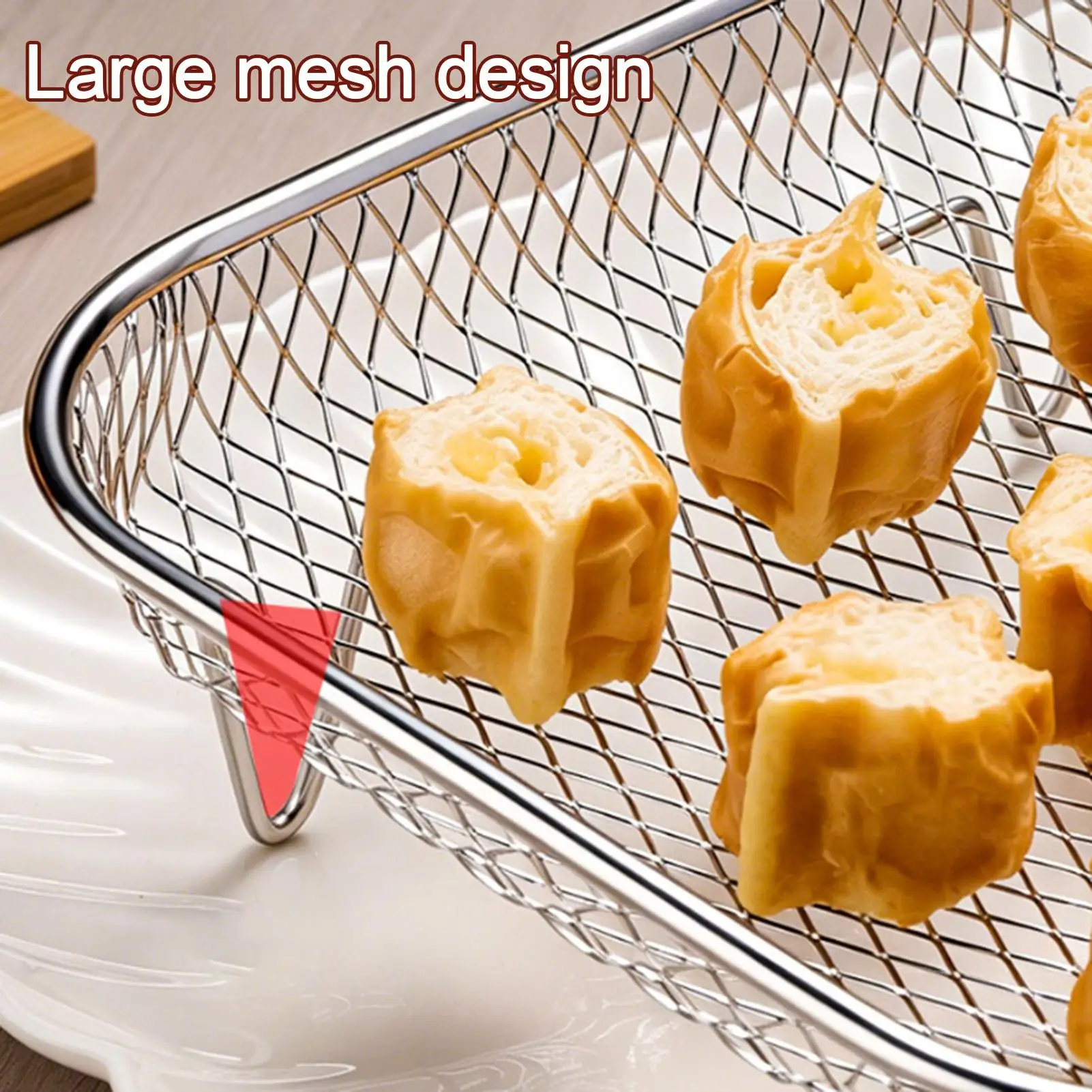 Stackable Air Fryer Rack Stainless Steel Grilling Rack Square Hot Airfryer Basket Tray Home Kitchen Bakery Accessories