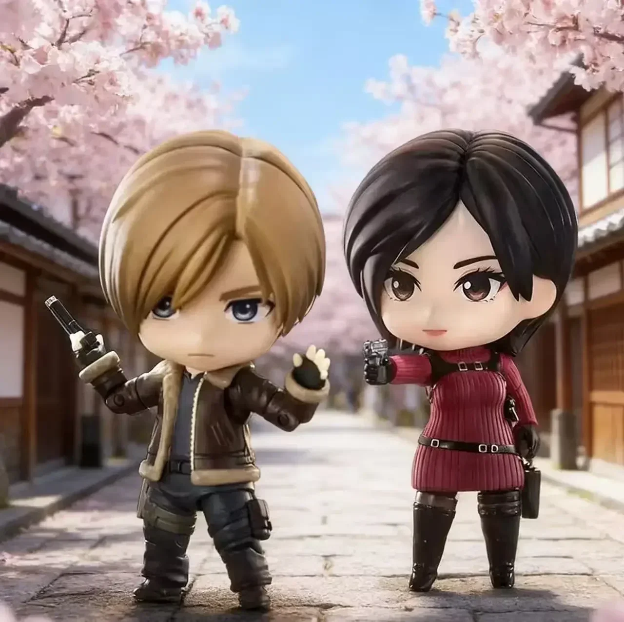 

Hot #2761 #2337 Ada Wong & Leon S. Kennedy Resident Evil Anime Figure Set Swappable Faces Movable Joints Action Figure For Gift