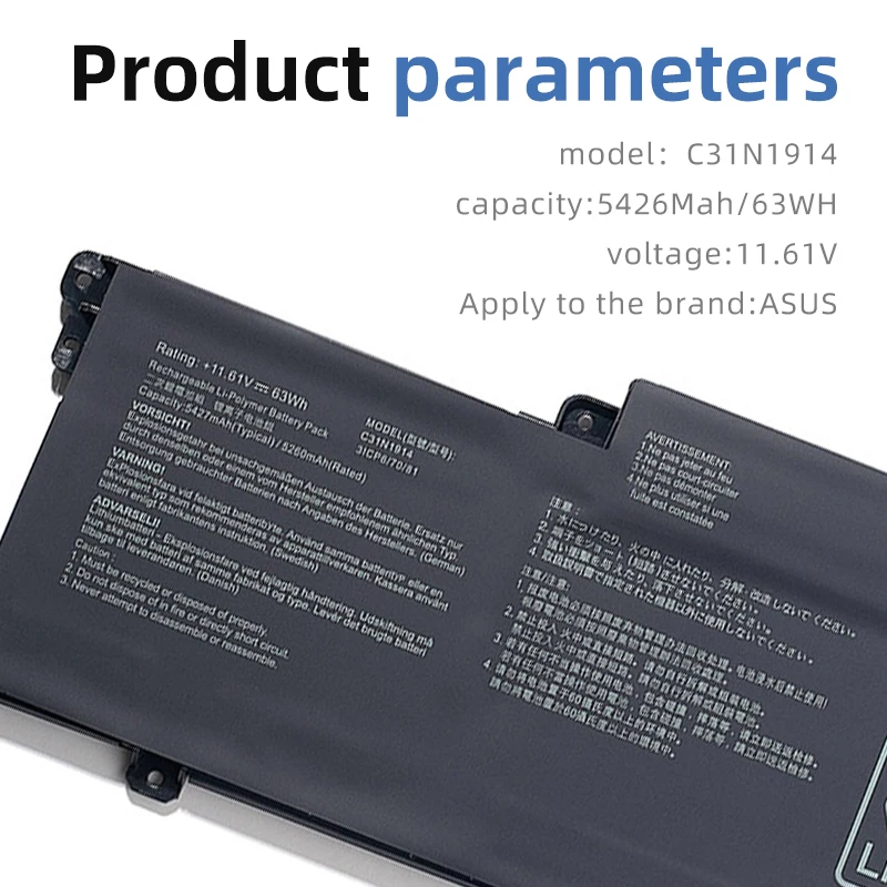 Imagem -05 - Suozhan-bateria do Portátil para Asus Zenbook 14 C31n1909 11.61v 63wh Ux435ea Ux435eal Ux435eg