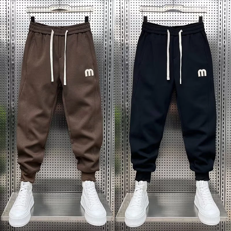 M Men\'s Joggers Casual Pants Korean Sweatpants Workout Running Gym Fitness Green Sports Trousers Men Clothing Letter Embroidery