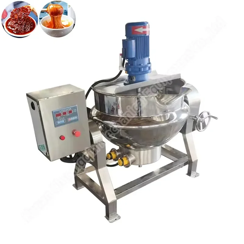 Vacuum Tank Planetary Jacketed 500L Steam Cooking Kettle with Agitator for Industrial Food Processing
