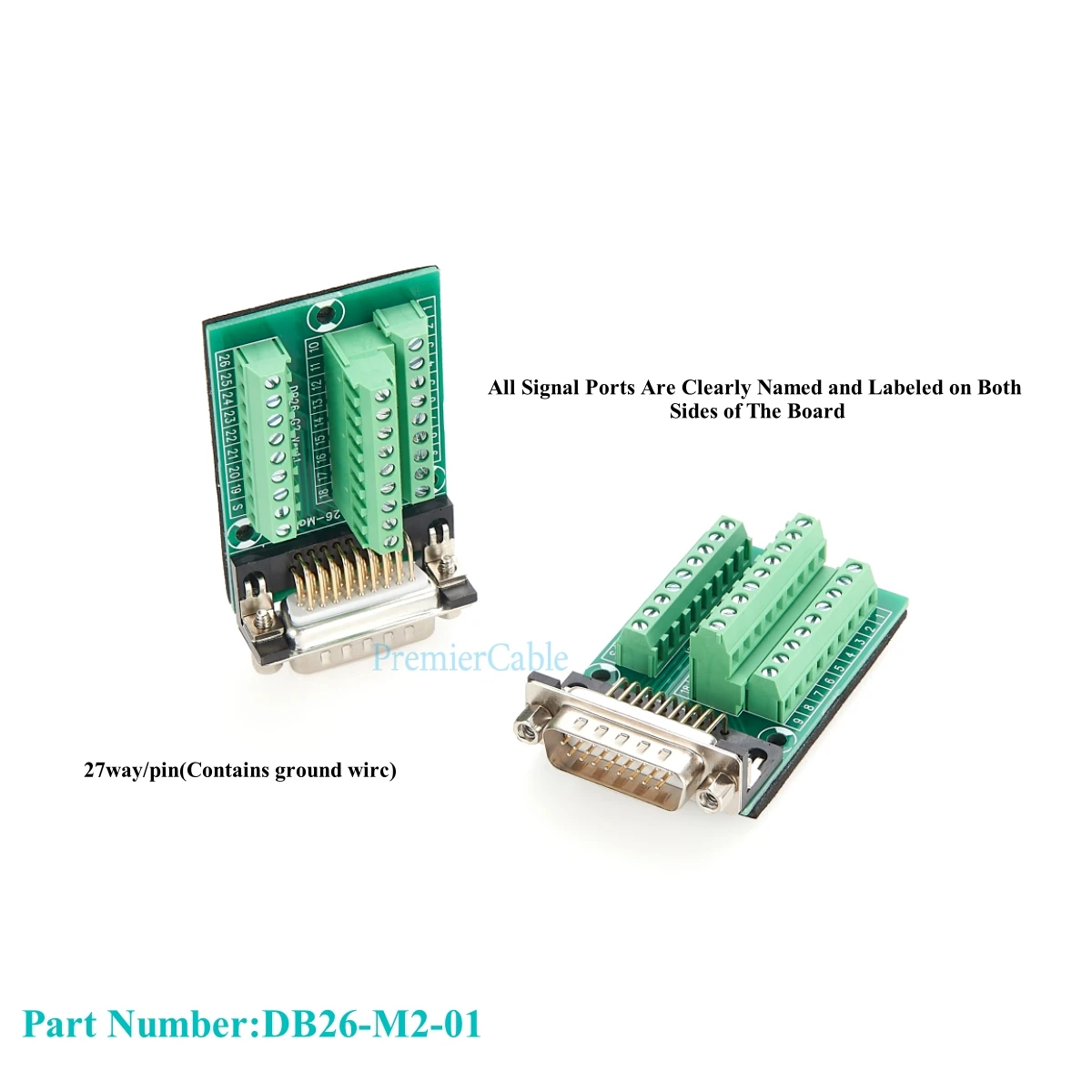 DB26 papan Breakout nirkabel blok Terminal jantan sekrup RS232 seri D-SUB ke papan modul papan PCB adaptor Port Maching 26pin