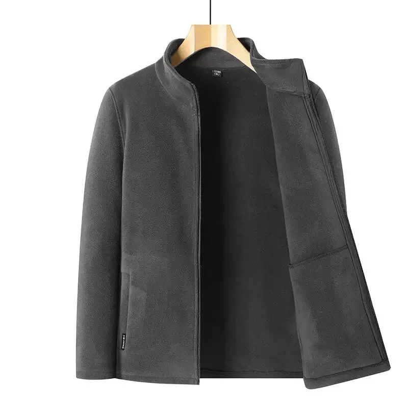 

Новая осенне-зимняя модная однотонная плюшевая толстая теплая куртка для мужчин, повседневная свободная спортивная куртка на открытом воздухе, высококачественная куртка