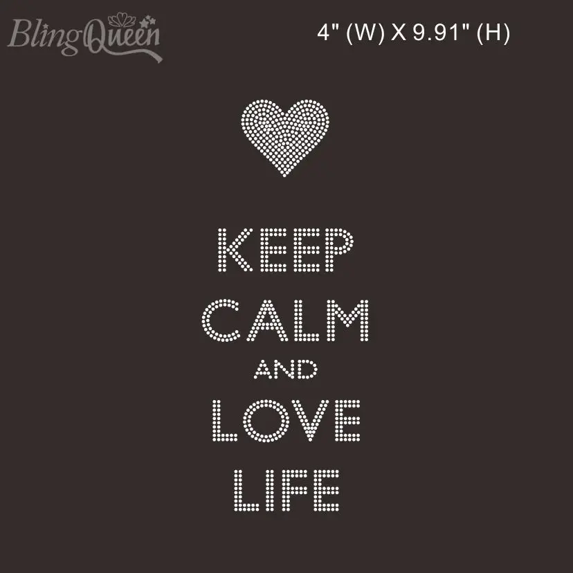 

BlingQueen-корейская стандартная железная термопередача, дизайн «Keep Calm and Love Life», 25 шт. в партии