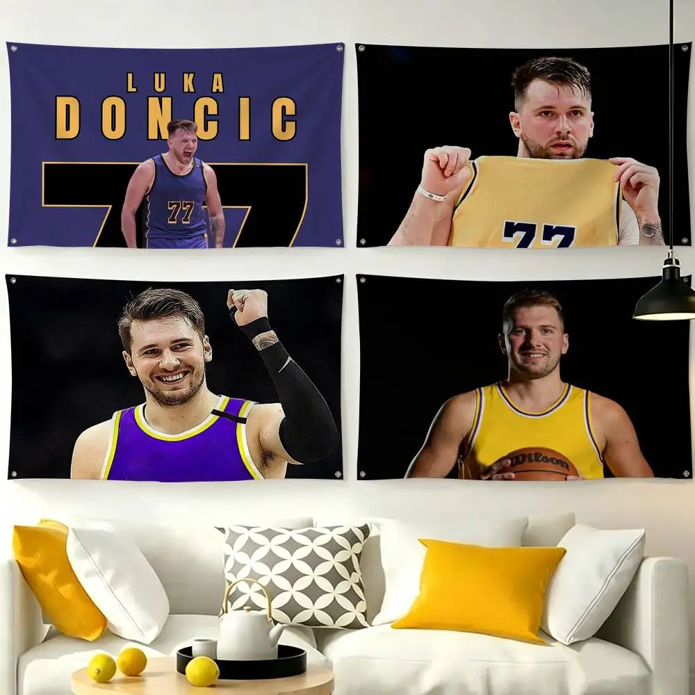 b-BASKETBALL L-Luka D-Doncic LD  Flags for Bedrooms Home Decor Items Outdoor Decors Garage Decoration Flaga