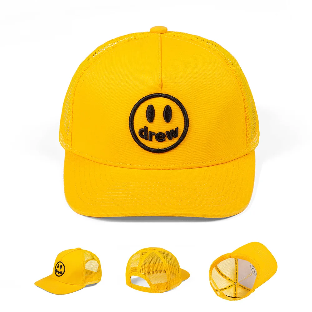 

DrewHouse Original Trendy Embroidered Smiling Face Duck Tongue Hat Baseball Hat Casual Hat Men's and Women's Cold Hat