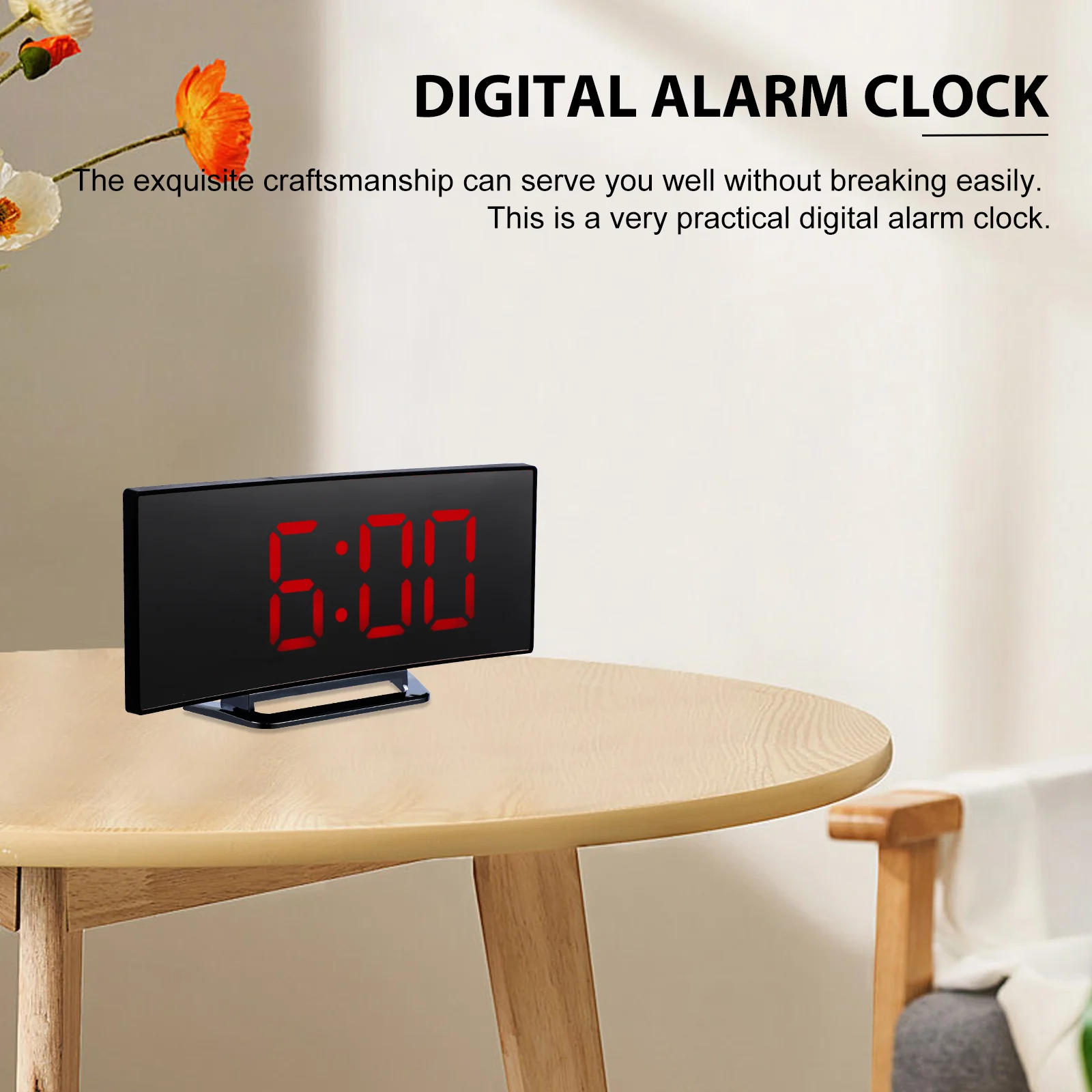 

1Set Digital Alarm Clock LED Mirror Large Display Multi-Functional Desktop Clock Bedroom Alarm Clocks for Bedrooms
