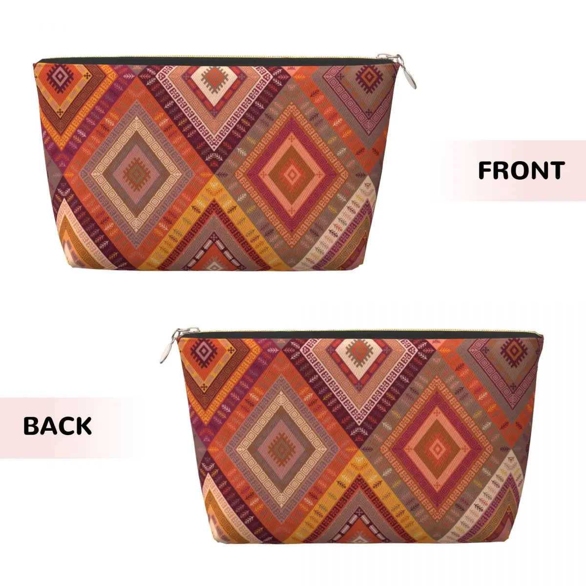 Custom Antique Persian Tribal Turkish Kilim Toiletry Bag Bohemian Ethnic Art Cosmetic Makeup Organizer Lady Beauty Storage