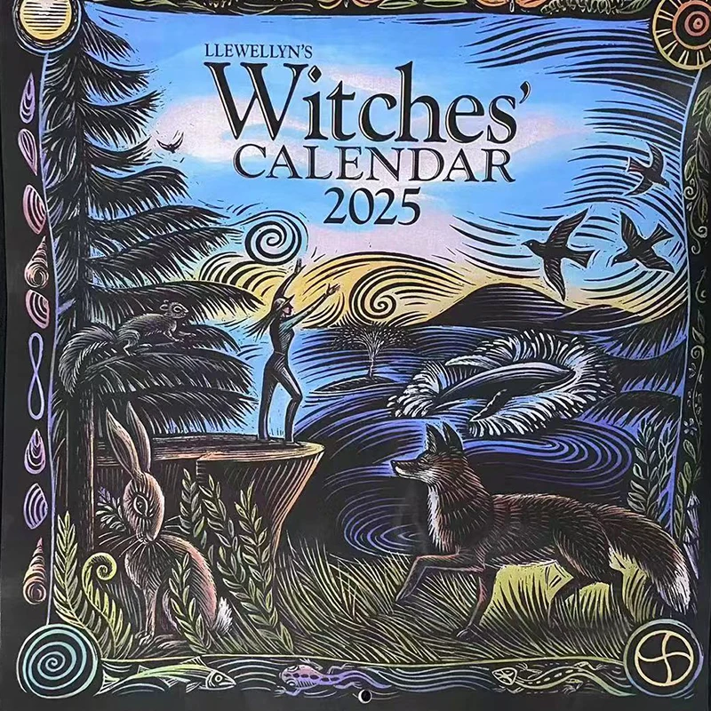 Witch Calendar 2025 Home Office Creative Interesting Calendar Desk Calendar Wall Calendar Decoration Gift Halloween Calendar