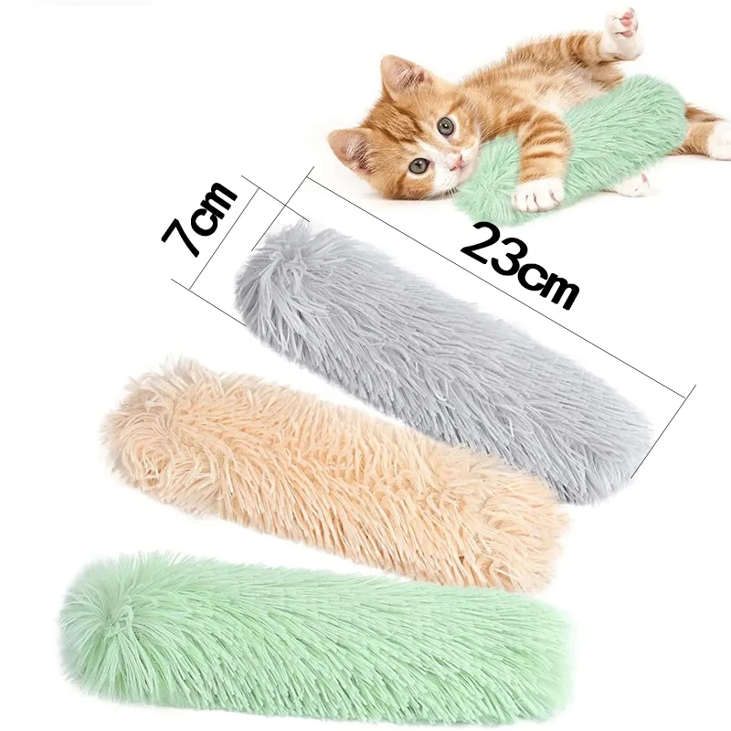 Katzenminze-Spielzeug Plüsch-Katzen-Kauspielzeug Katzenminze Selbstbeiß-Streifenkissen Teaser für Katzen Interaktives Haustierspielzeug MWJ07