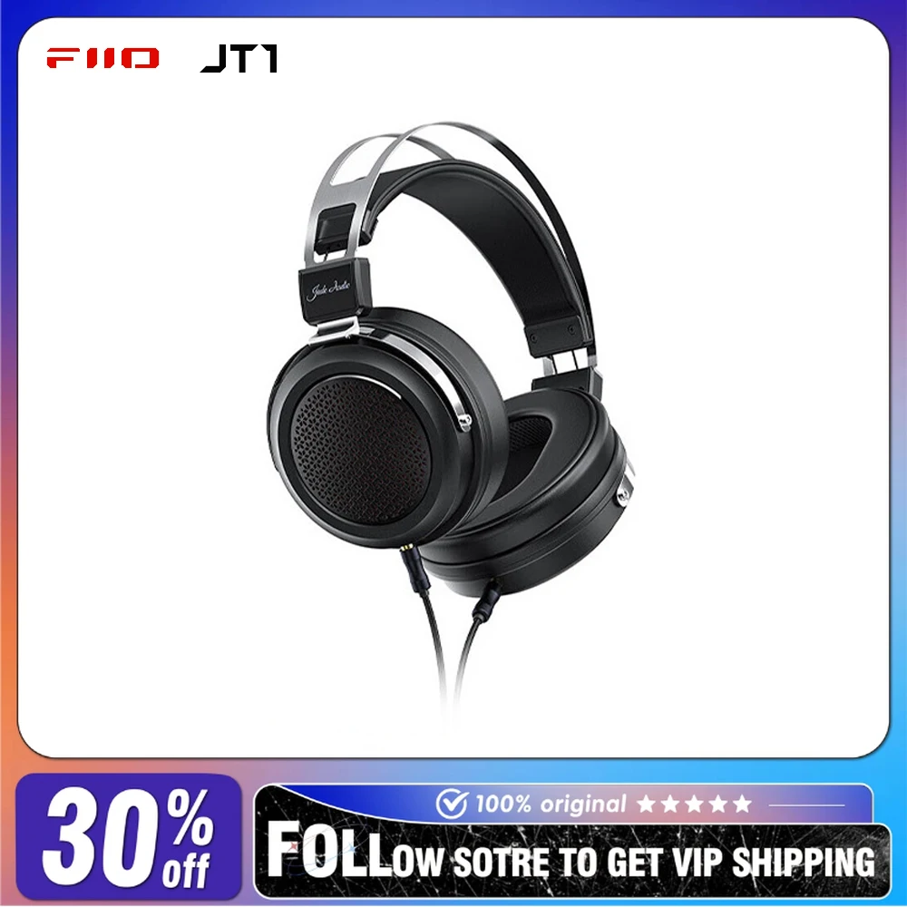 

JadeAudio FiiO JT1 Проводные наушники Hi-Res закрытого типа 50 мм Динамический круг 32 Ом CCAW 3,5 мм TRS HiFi ПК Индивидуальная гарнитура для киберспорта