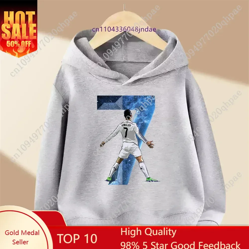 

Brand Children's Clothing Casual Kid's Hoodie Spring and Autumn Sports Sweatshirt for Boys and Girls Ronaldo Printed Pullover