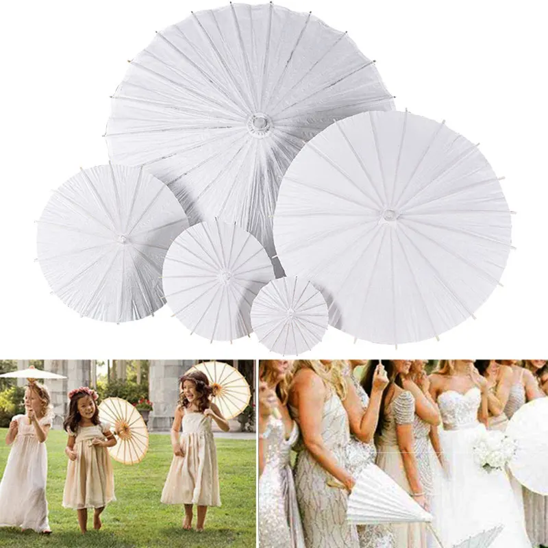 White Paper Umbrella Diy Handmade Material Blank Oil Paper Umbrella Painting Paper Umbrella Children\'s Graffiti Toys