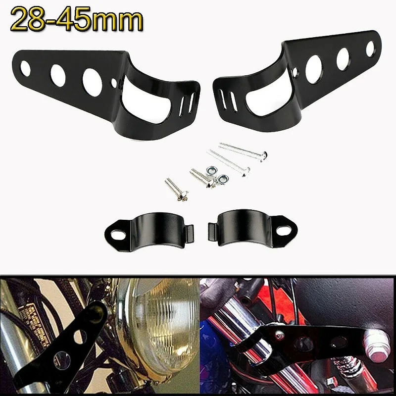 Motorcycle Cafe Racer Bobber 6.5 Inch Led Motorcycle Headlight Spiral White Side Mount Bracket Motorcycle Accessories