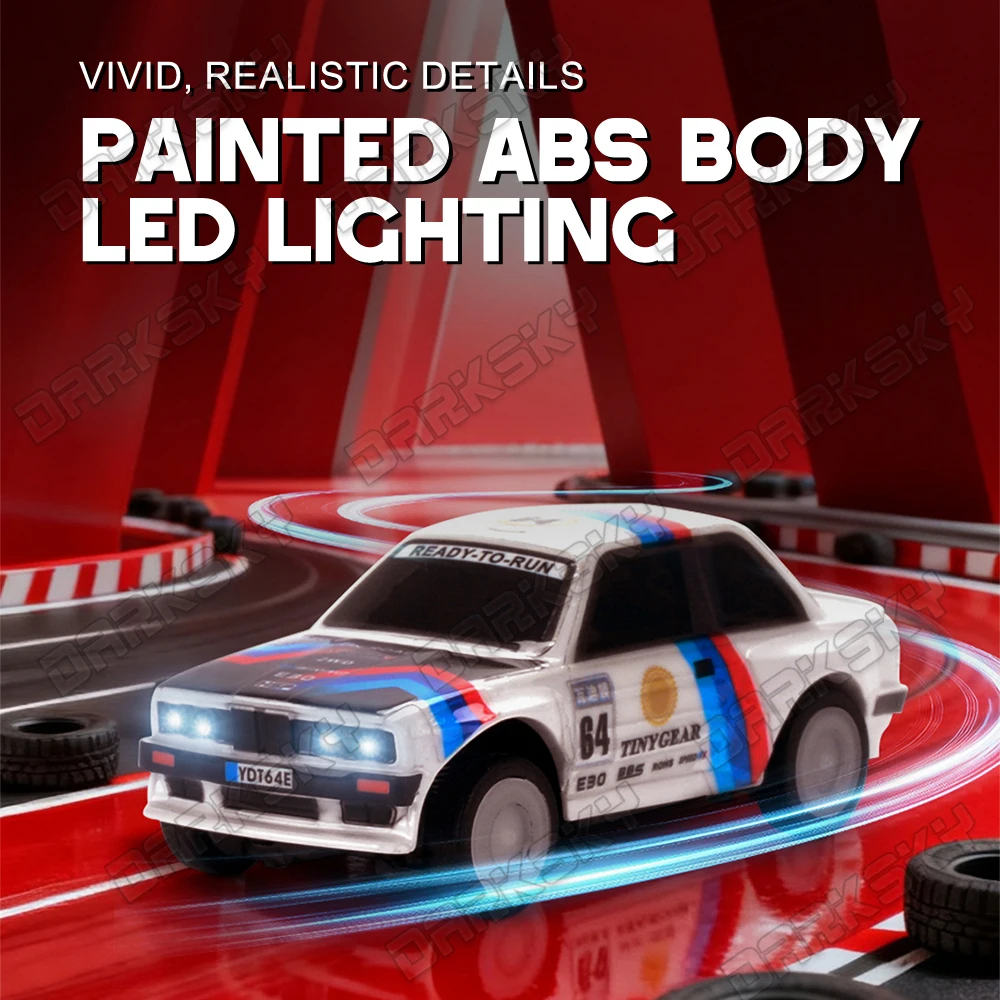 TinyGear 1/64 ミニ RC 電動リモコンモデルカーデスクトップシミュレーションオンロードレーシング大人子供のおもちゃ