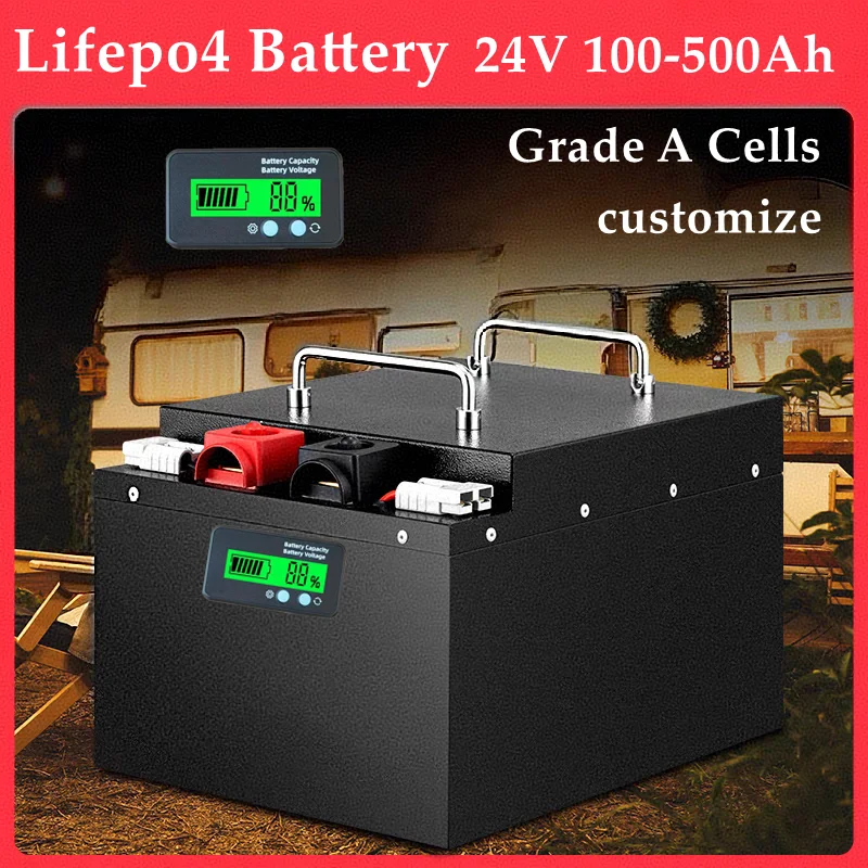 

BMS 8S Lifepo4 24V 100Ah 120Ah 150Ah 200ah 300Ah 400Ah 500Ah Battery for 2KW 5KW Inverter Solar System Yacht UPS RV Outdoor