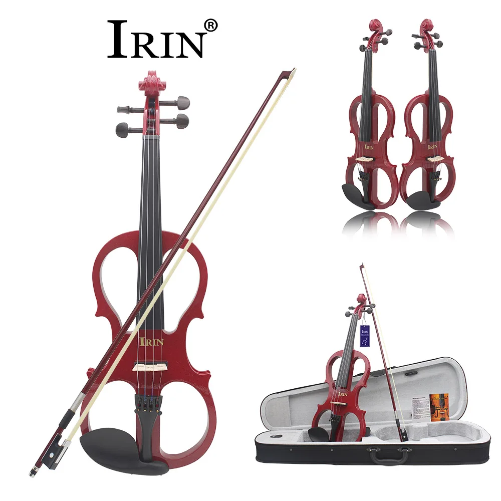 IRIN 4/4 Electric Violin Maple Body Silent Electric Violin With Bow Case Headphone Connection Cable Fiddle Parts & Accessories