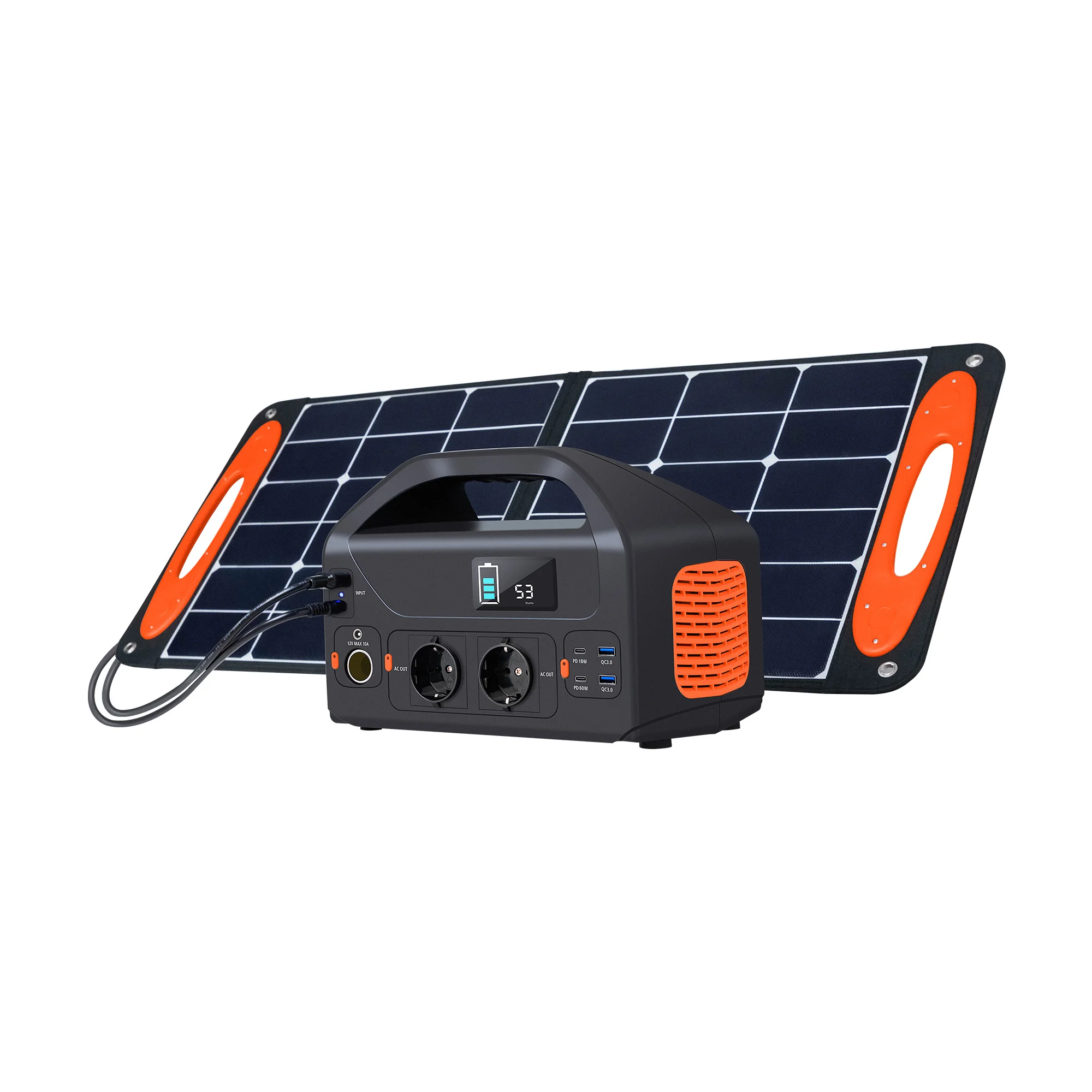 Portable Power Station 300W 500W 1000W Solar Generator With 100W Foldable Solar Panel For Outdoor Camping/Indoor/Outdoor/Rv/Van