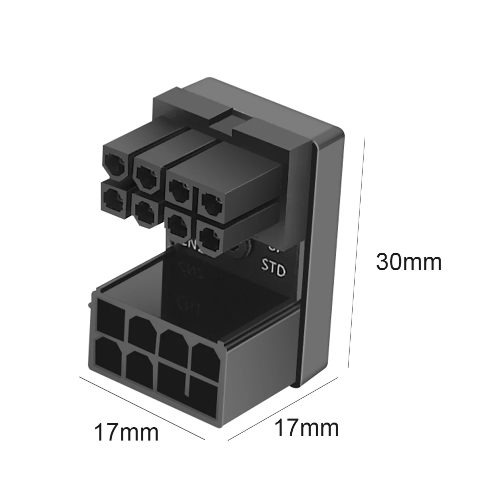 ATX 8-pins 6-pins vrouwelijk naar 8-pins 6-pins mannelijk 180 graden hoekadapter voor desktops GPU