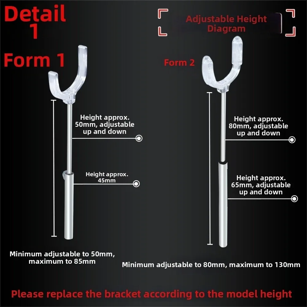3D Printed Star Base BJD Doll Stand Adjustable Transparent Clamp Action Figure Stand Retractable Pole Figure Support Rack