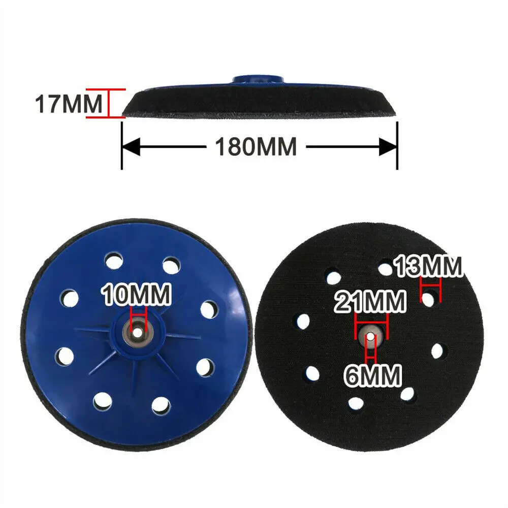 7 "นิ้ว180Mm 8 Hook & Loop Backing แผ่นดิสก์ M10 Abrasives สำหรับขัดกระดาษทรายและบด