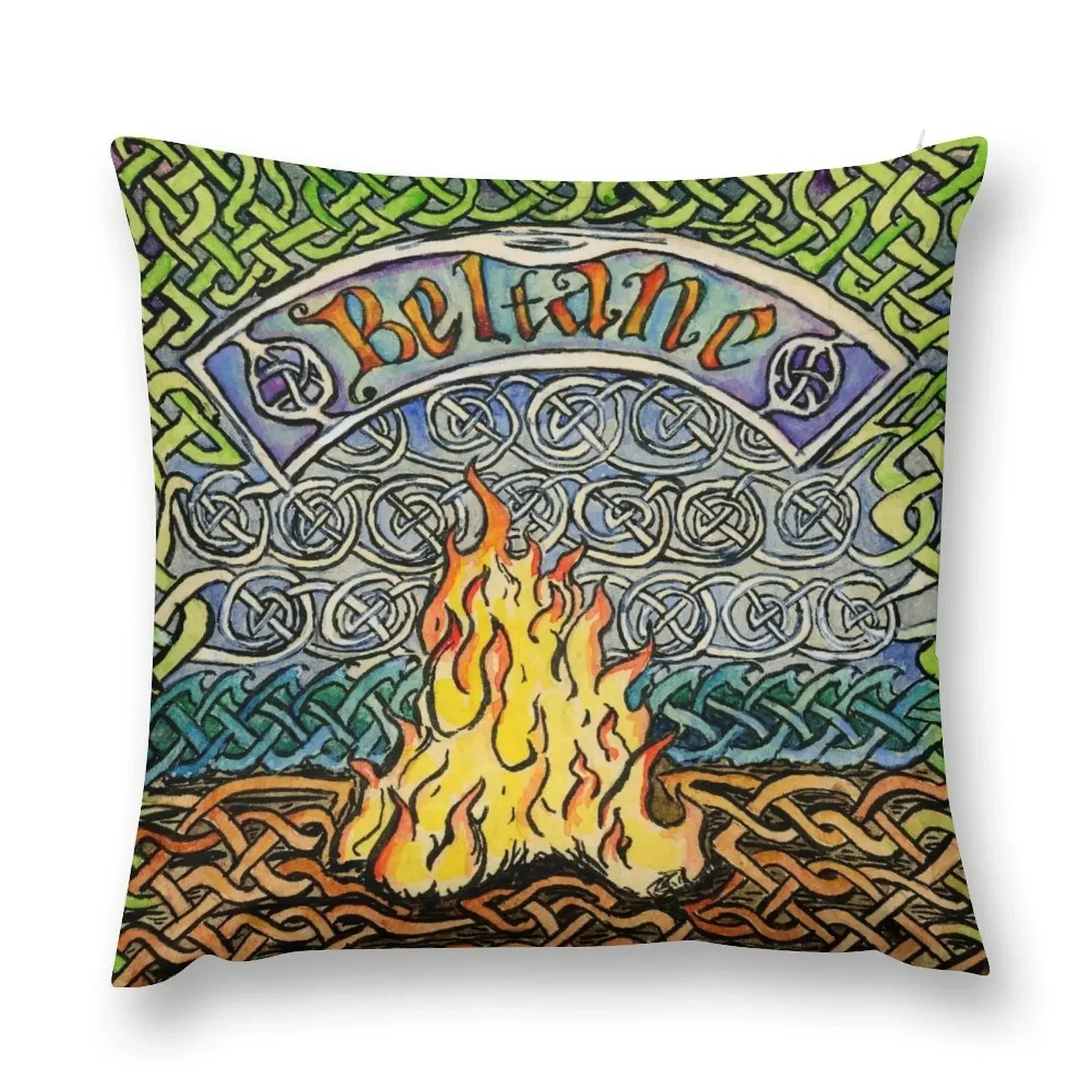 

Beltane Knotwork Design Throw Pillow Embroidered Cushion Cover Cusions Cover luxury decor pillow