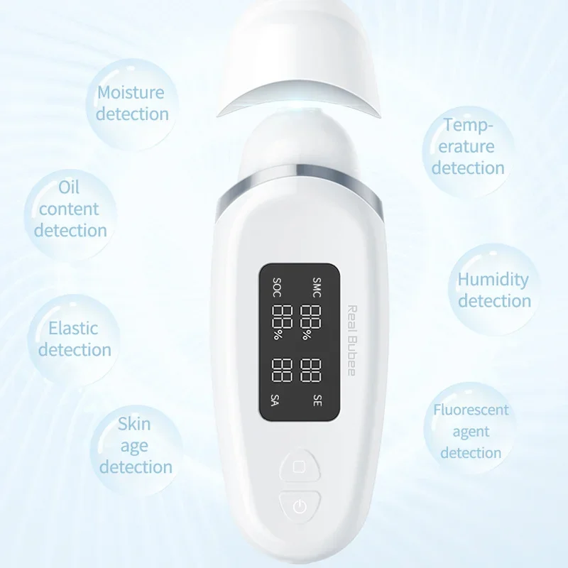 Real Bubee Skin Analyzer Digital Display Skin Moisture Detector Facial Water and Oil Intelligent Detection Pen Spa Monitor