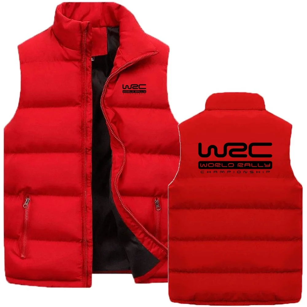 Chaleco de cuello alto para hombre, campeonato Mundial de Rally WRC, cálido, informal, con cremallera, chaleco de plumas sólido, chaqueta sin mangas