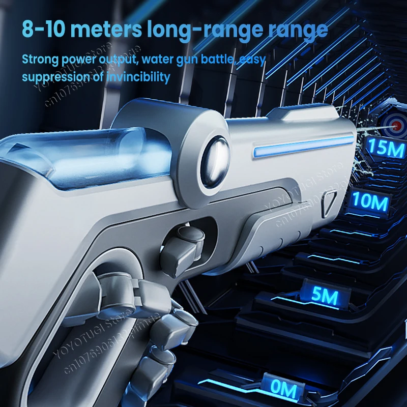 2024 mão auto integrada elétrica pistola de água contínua totalmente automática grande capacidade arma das crianças ao ar livre jogando água brinquedos