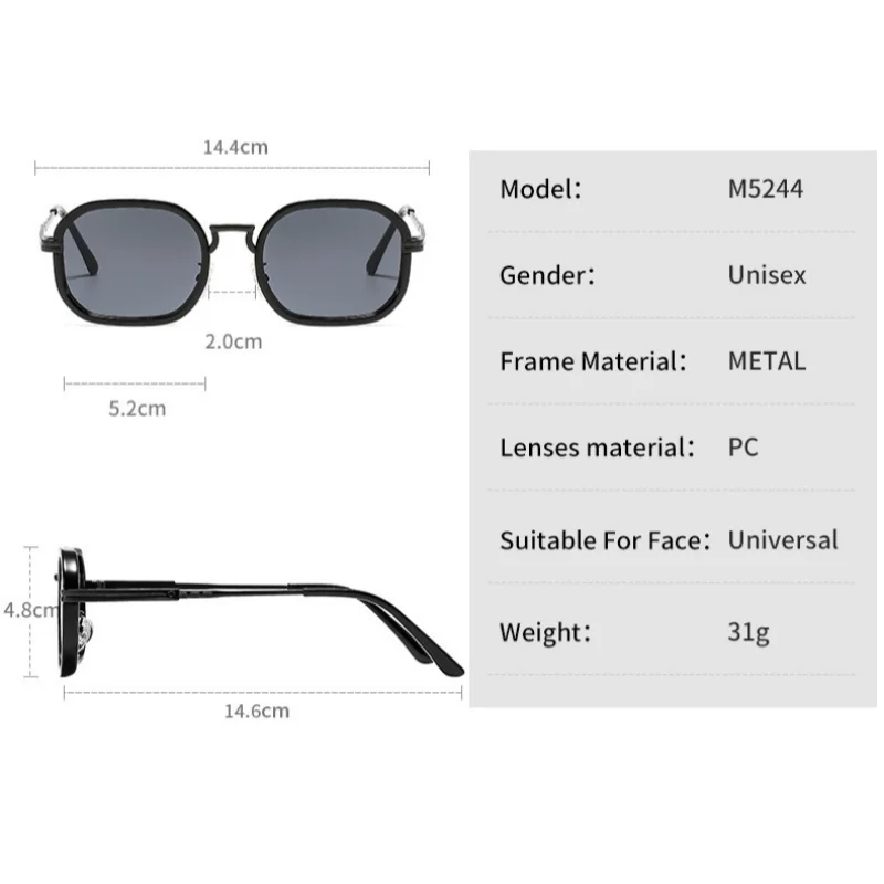 디자인 남성용 선글라스 초경량 PC+메탈 클래식 선글라스 여성용 야외 운전용 선글라스