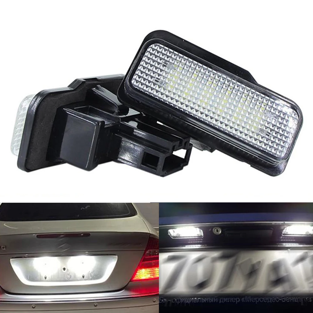 

2pc LED License Plate Light Base Bulb CANBUS for Mercedes-Benz W203 5D W211 4D W219 R171 2D car numbers plates Lamp White