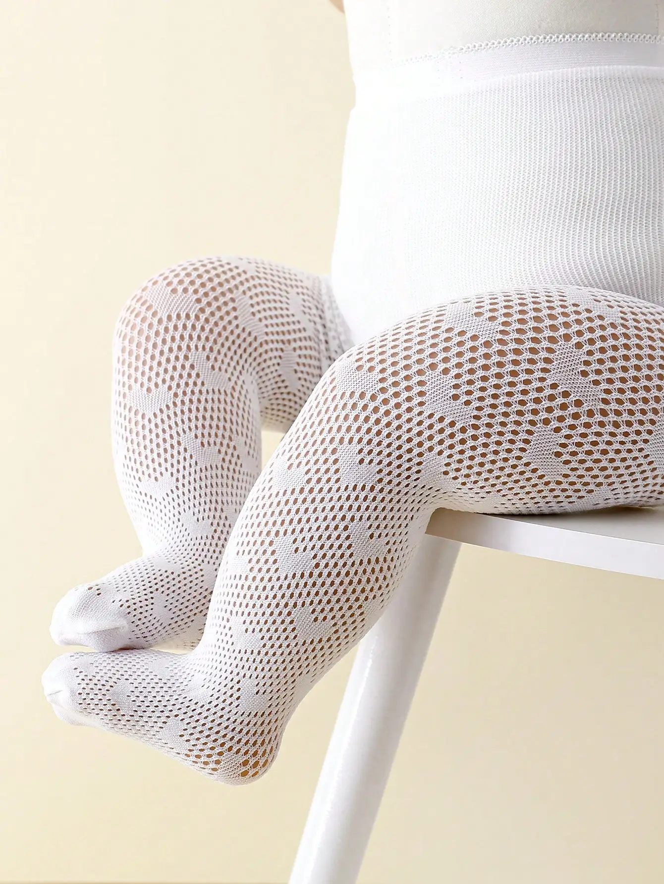 2Pcs Toddler Girls Heart Pattern Fishnet Tights 1-11Y Elastic Breathable Sheer Pantyhose Kids Summer Lolita Party Daily Dress - view 5