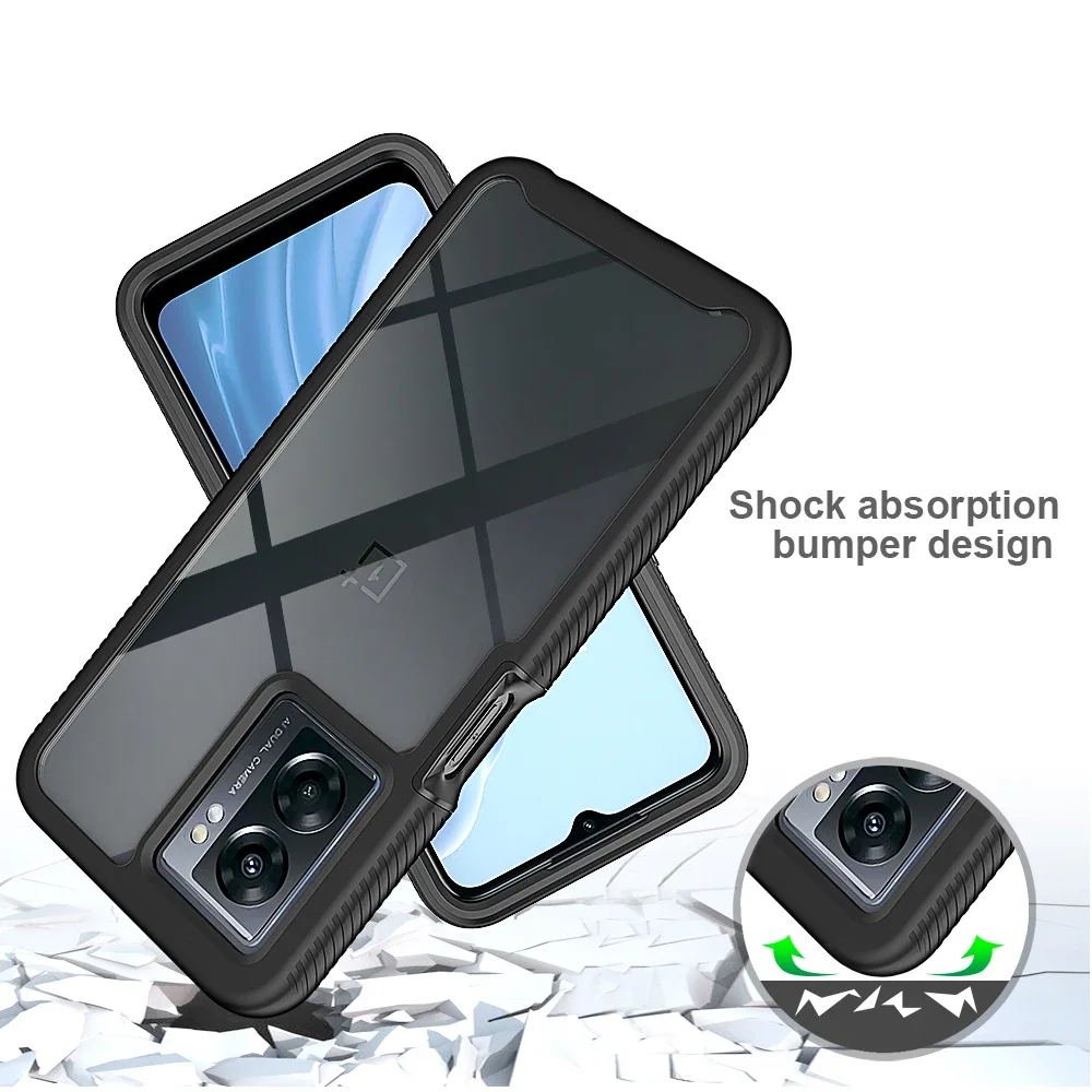 Hybrid Rugged Armor Shockproof Case For OnePlus Nord N300 N20 SE N200 10T 5G TPU Frame Hard Plastic Transparent Back Cover