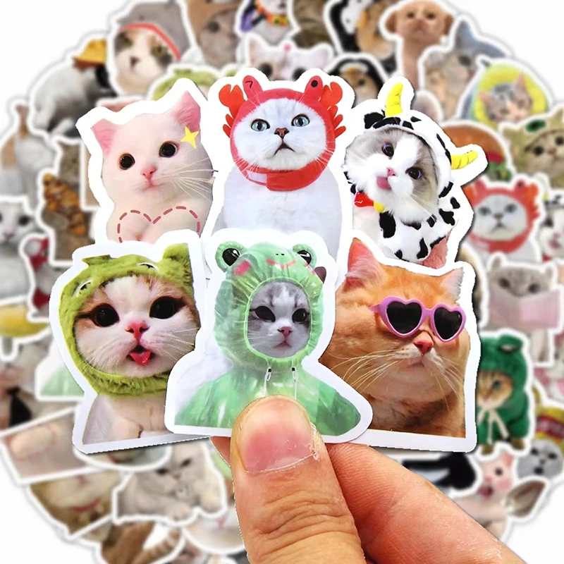 【セール中】10/50/100 個面白い猫ペットミームステッカーデカール DIY スクラップブックスーツケーススケートボードラップトップ落書きかわいい動物ステッカーおもちゃギフト