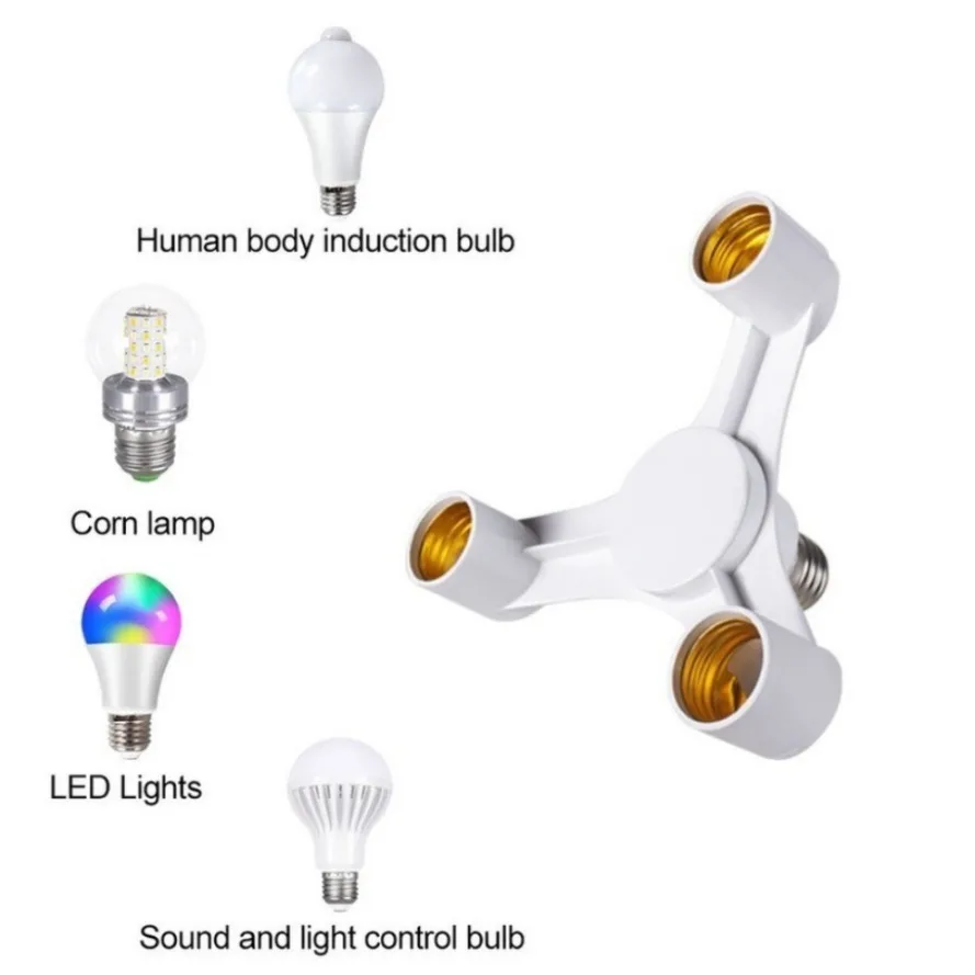 3 in1 di alta qualità LED E27 a E27 esteso LED lampadina presa Splitter adattatore staffa portalampada per sala da pranzo di casa Studio fotografico