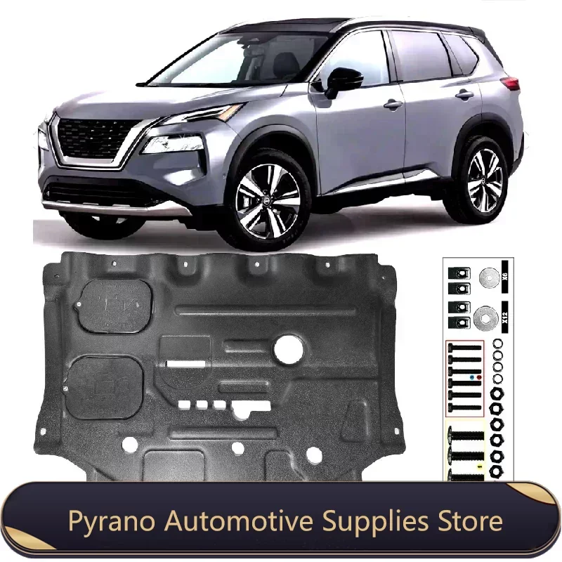 Black Under Engine Guard Plate Splash Shield Mud Fender Cover Mudguard Protector For Nissan X-Trail Rogue 1.5T 2022 2023