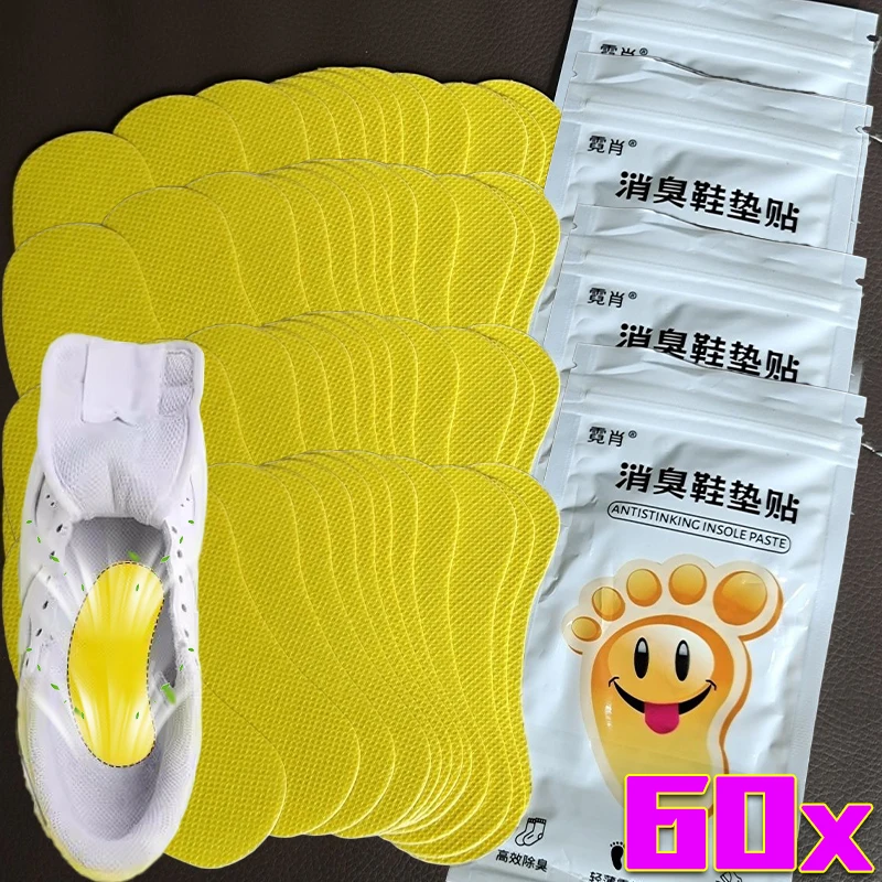 

12-60pcs Shoes Deodorant Sweat-Absorbing Sticker Deodorants Sterilization Pads Foot Odor Deodorant Sneaker Smell Fresh Insole
